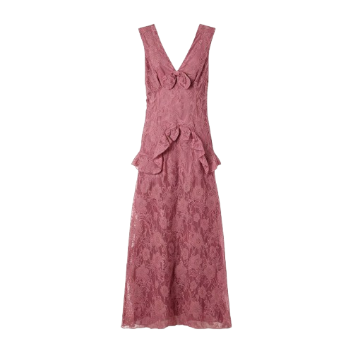 Sleeveless floral lace maxi dress