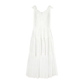 White lace up eyelet embroidered maxi dress