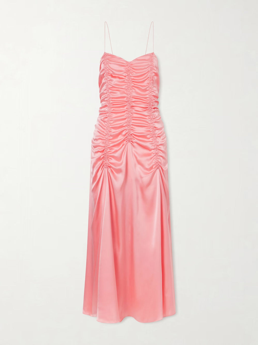 Women's pink pleated midi slip dress